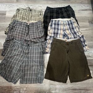 Hang Ten Men's Cargo Shorts in Plaid and Solid Colors